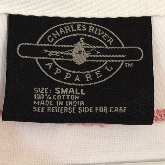 NEW Charles River Cotton Rugby Striped Hoodie Sweater Small Monogrammed P - Picture 3 of 6